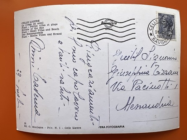 Cartolina - Celle Ligure ( Savona ) - Riviera del …