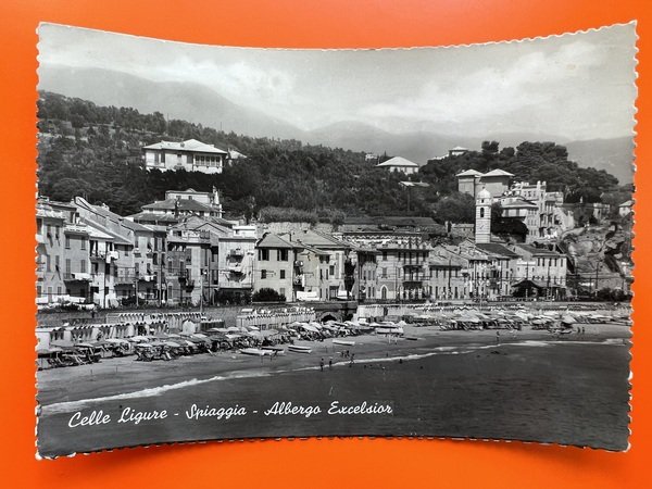 Cartolina - Celle Ligure ( Savona ) - Spiaggia - …