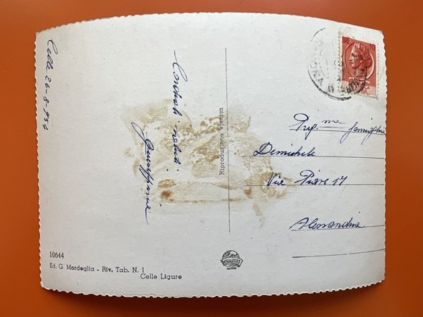 Cartolina - Celle Ligure ( Savona ) - Spiaggia - …