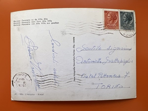 Cartolina - Riccione ( Rimini ) - Panorama da Villa …