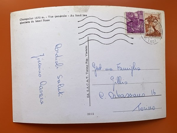 Cartolina - Champoluc - Panorama - Sfondo Ghiacciai del M. …