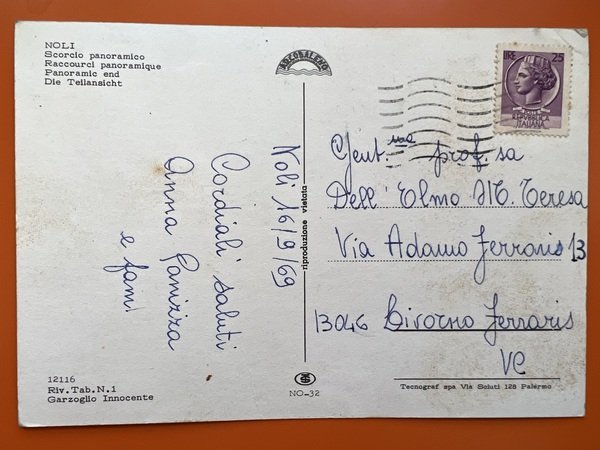 Cartolina - Noli ( Savona ) - Scorcio Panoramico - …