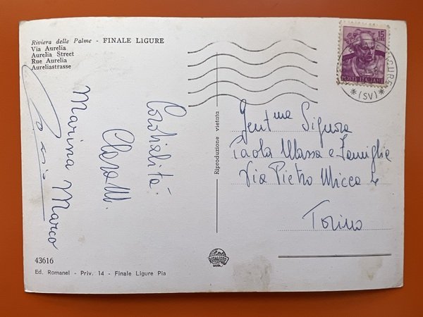 Cartolina - Riviera delle Palme - Finale Ligure - Via …