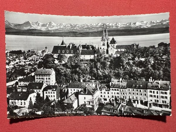 Cartolina - Svizzera - Neuchatel et les Alpes - 1953