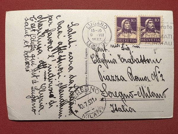 Cartolina - Svizzera - Lugano - Paradiso - 1933