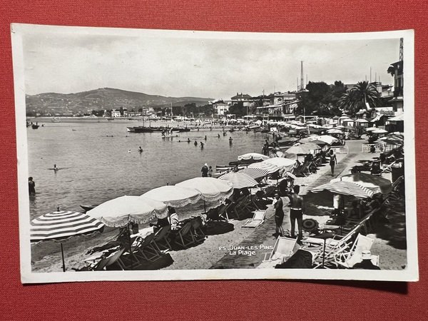 Cartolina - Juan-les-Pins - La Plage - 1935