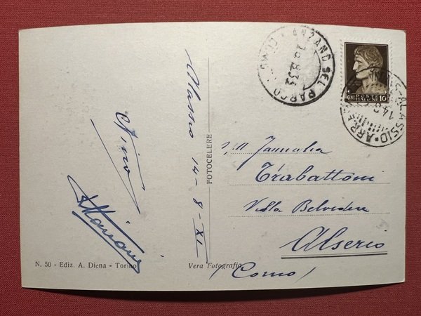 Cartolina - Alassio ( Savona ) - Spiaggia - 1933