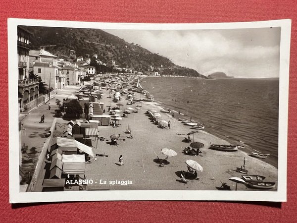 Cartolina - Alassio ( Savona ) - La Spiaggia - …