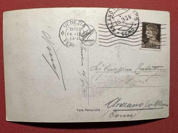 Cartolina - Venezia - Lido - Spiaggia - 1934