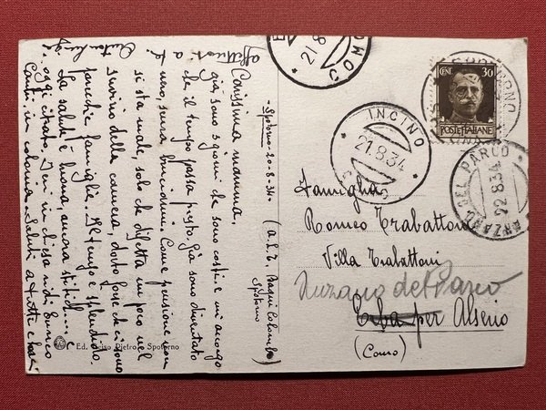 Cartolina - Spotorno ( Savona ) - Panorama - 1934