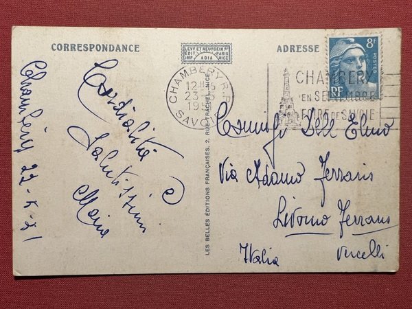 Cartolina - Francia - Chambéry - Rue de Boigne - …