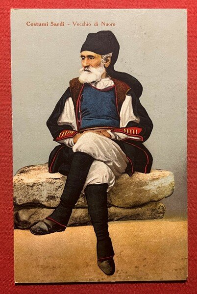 Cartolina - Costumi Sardi - Vecchio di Nuoro - 1923