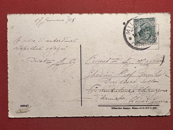 Cartolina - Milano - Piazza del Duomo - 1918