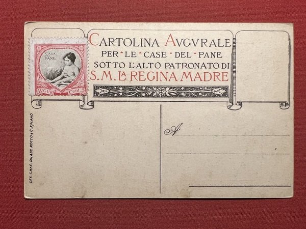 Cartolina Augurale - Margherita di Savoia Augusta Patrona delle Case …