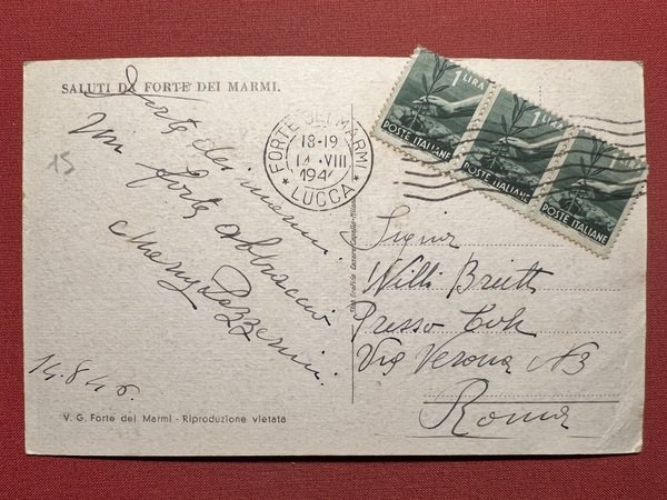 Cartolina - Saluti di Forte dei Marmi ( Lucca ) …
