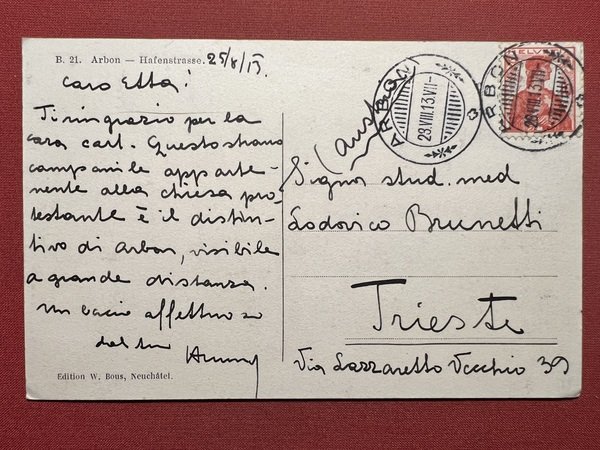 Cartolina - Svizzera - Arbon - Hafenstrasse - 1913