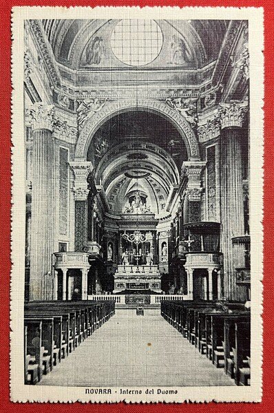 Cartolina - Novara - Interno del Duomo - 1913