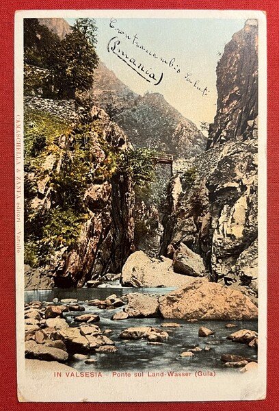 Cartolina - In Valsesia - Ponte sul Land-Wasser ( Gula …