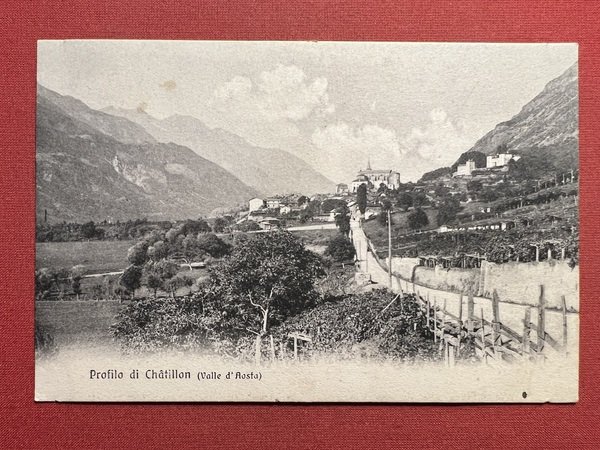Cartolina - Profilo di Chatillon ( Valle d'Aosta ) - …