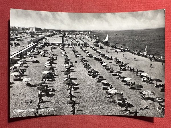 Cartolina - Sottomarina ( Venezia ) - Spiaggia - 1959