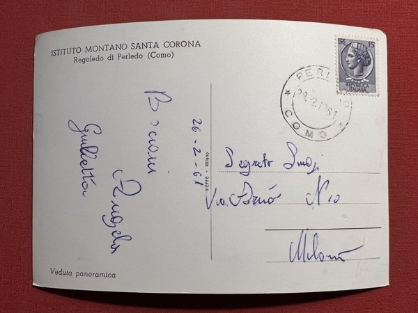 Cartolina - Istituto Montano Santa Corona - Regoledo di Perledo …