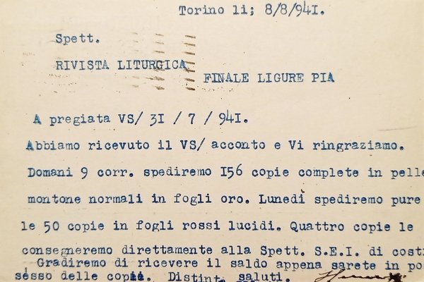 Cartolina Pubblicità - Legatoria Industriale Torinese - 1941