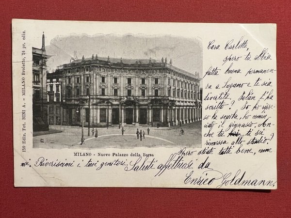 Cartolina - Milano - Nuovo Palazzo della Borsa - 1901
