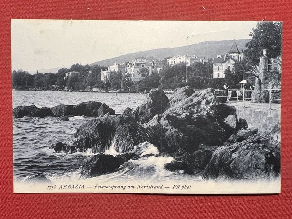 Cartolina - Abbazia - Feisvorsprung am Nordstrand - 1901