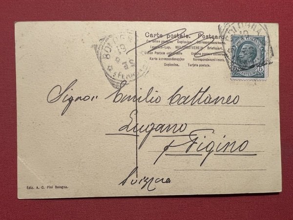 Cartolina - Bologna - Foro dei Mercanti - 1905 ca.