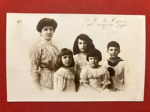 Cartolina Commemorativa - Regina con i figli - 1910 ca.