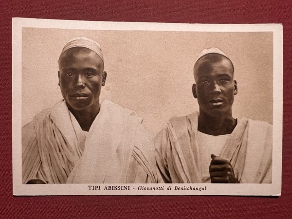 Cartolina - Tipi Abissini - Giovanotti di Benishangul - 1930 …
