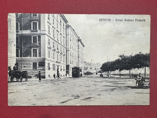 Cartolina - Genova - Corso Andrea Podestà - 1910