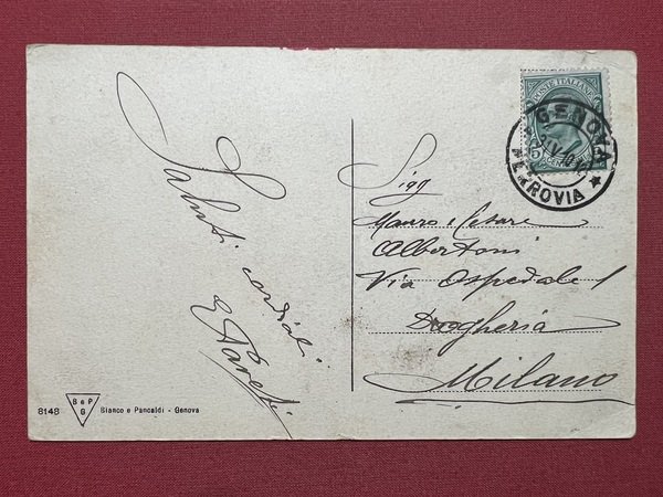 Cartolina - Genova - Corso Andrea Podestà - 1910
