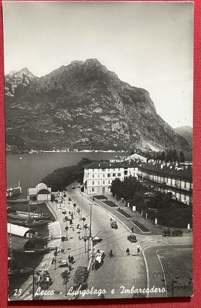 Cartolina - Lecco - Lungolago e Imbarcadero - 1940 ca. | Immagine principale