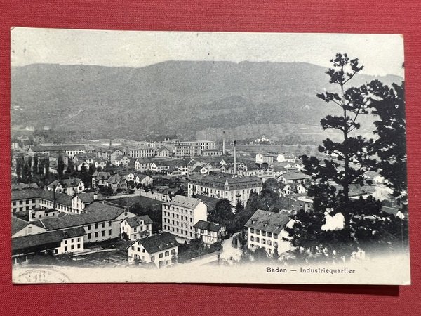 Cartolina - Svizzera - Baden - Industriequartier - 1909 | Immagine Gallery 2