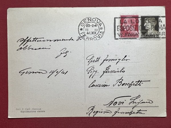 Cartolina - Genova - Panorama dal Mare - 1941 | Immagine principale