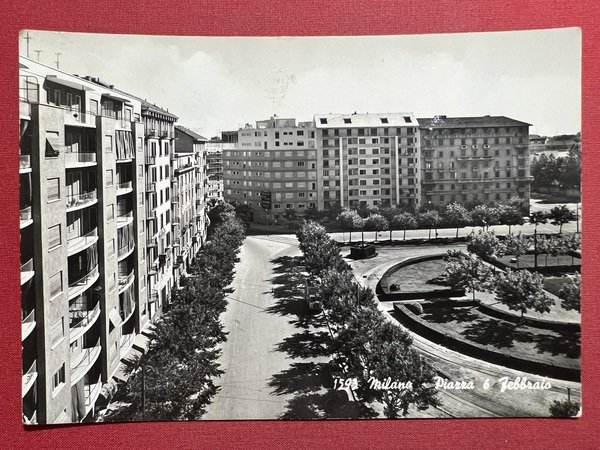 Cartolina - Milano - Piazza 6 Febbraio - 1957