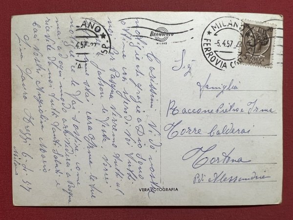 Cartolina - Milano - Piazza 6 Febbraio - 1957