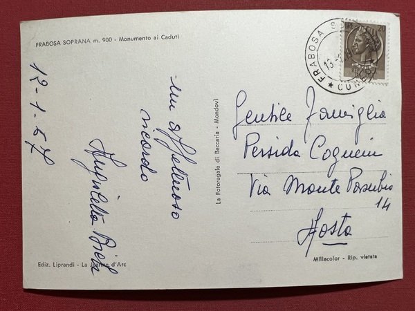 Cartolina - Frabosa Soprana ( Cuneo ) - Monumento ai … | Immagine principale