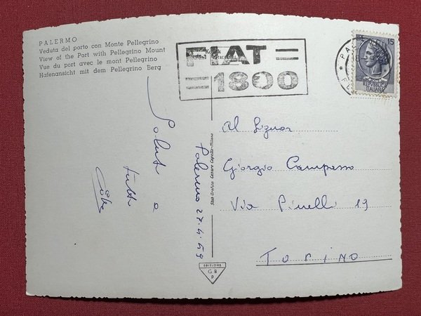 Cartolina - Palermo - Veduta del Porto con Monte Pellegrino … | Immagine principale