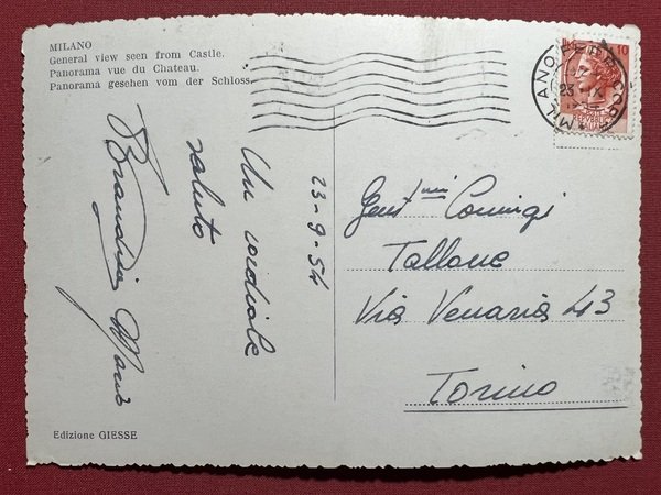 Cartolina - Milano - Panorama dal Castello - 1954 | Immagine principale