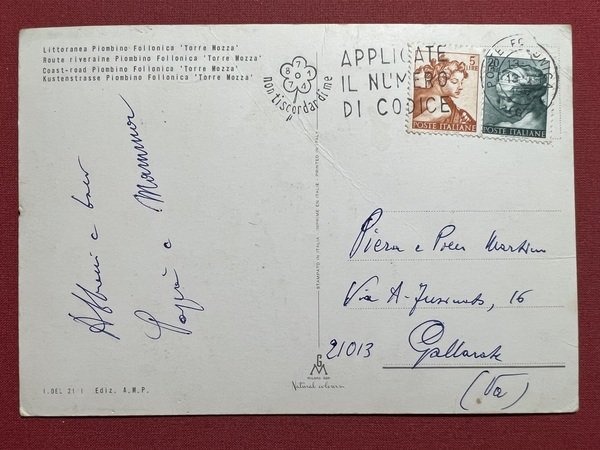 Cartolina - Litoranea Piombino Follonica Torre Mozza - 1965 ca. | Immagine principale