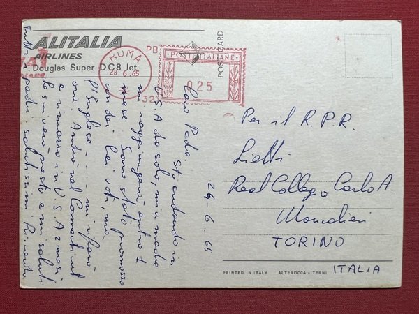 Cartolina - Alitalia Airlines - Douglas Super DC 8 Jet … | Immagine principale