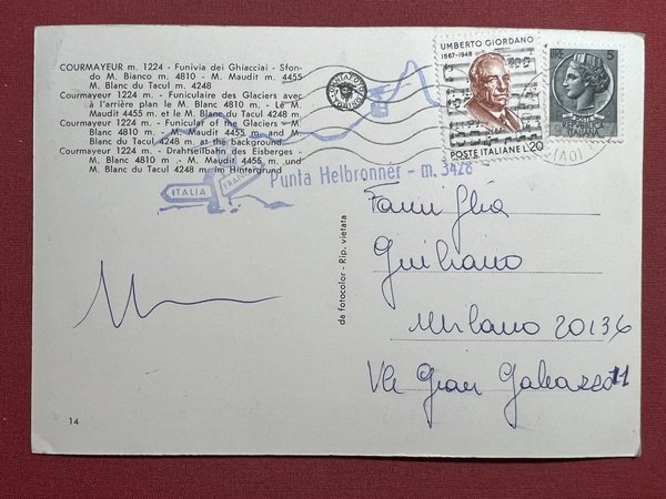 Cartolina - Courmayeur ( Valle d'Aosta ) - Funivia dei … | Immagine principale