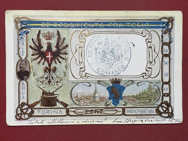 Cartolina Militare - 82^ Reggimento Fanteria - 1900 ca.