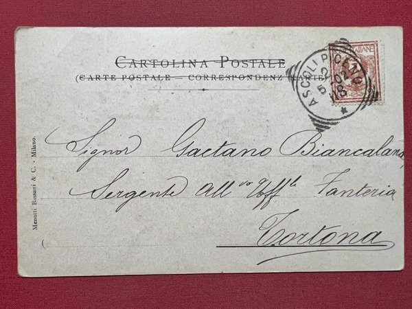Cartolina Militare - 4^ Reggimento Fanteria di Piemonte - 1902