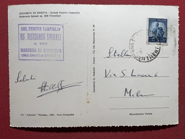 Cartolina - Dolomiti di Brenta ( Trentino ) - Società …