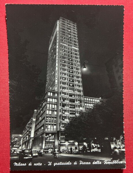 Cartolina - Milano di Notte - Il Grattacielo di Piazza …