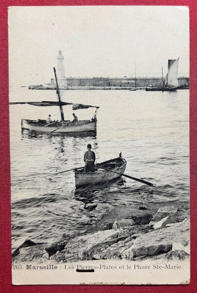 Cartolina - Marseille - Les Pierres-Plates et le Phare Sainte-Marie …