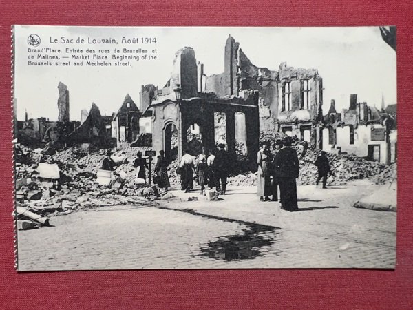 Cartolina - Le Sac de Louvain - Aout 1914